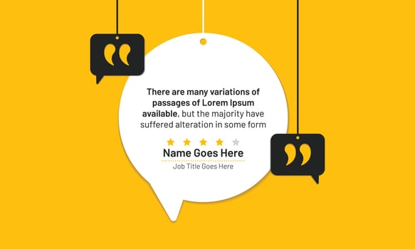 Client or customer testimonial social media post design. Customer service feedback review post vector