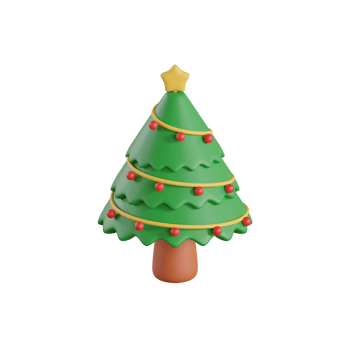 christmas tree icon 3d illustration png