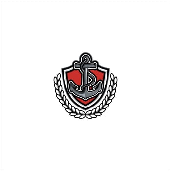 sea anchor emblem illustration vector