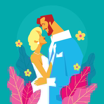 Romantic Couple in Marriage vector