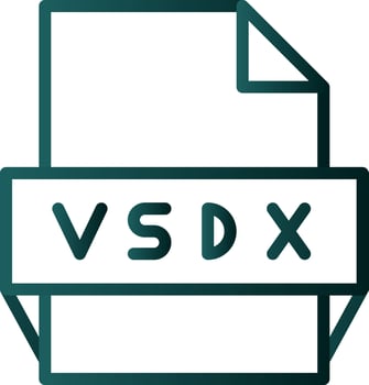 Vsdx File Format Icon vector