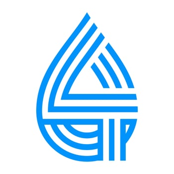 simple illustration logo water and number 4 vector