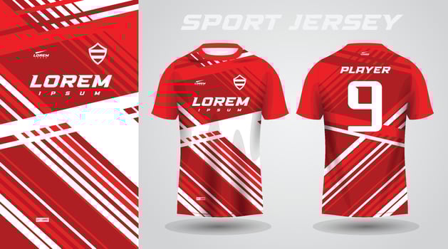 red t-shirt sport jersey design vector