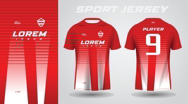 red t-shirt sport jersey design vector