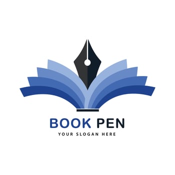 Book  Pen Logo Vector Template. Education Logo Vector