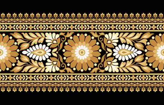Seamless vector pattern with classic vintage ornament. Floral design for printing on textiles or wallpaper.