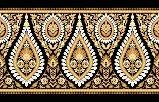 Seamless vector pattern with classic vintage ornament. Floral design for printing on textiles or wallpaper.