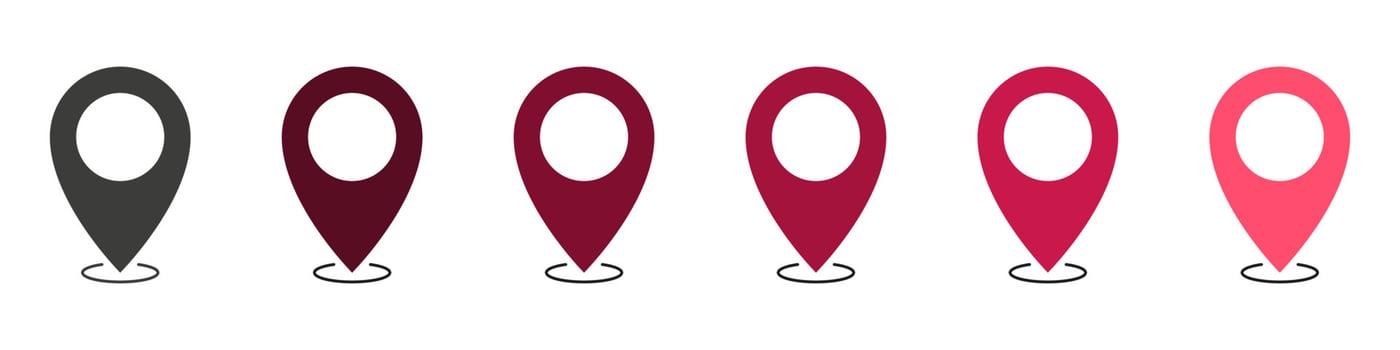 Marker icons collection. Pointer icons. Location or navigation signs. Map pin icon. Vector illustration