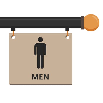Toilet symbol. wallpaper. free space for text. Men toilet. vector