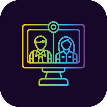 Online Interview Creative Icon Design vector