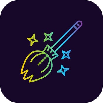 Magic Broom Creative Icon Design vector