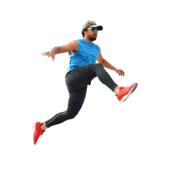 Athletic man jumping png