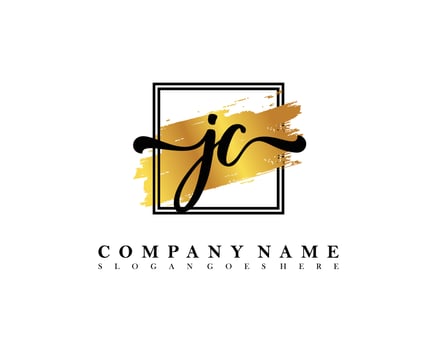 JC Initial handwriting logo concept vector