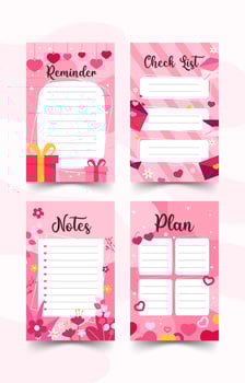 Journal Template with Valentine Concept vector