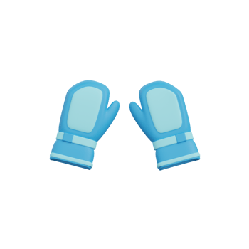 3d rendering of isolated ski mittens icon png