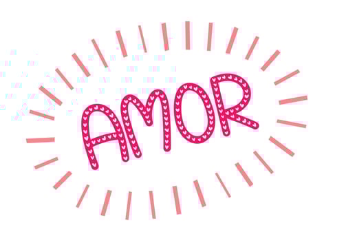 Love illustration word in Brazilian Portuguese. Translation - Love. vector