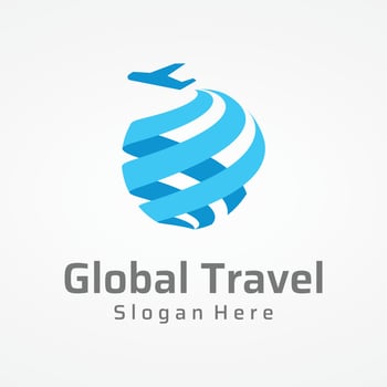 Airline ticket agency logo template design,vacation,traveling in summer isolated on background.logo for business,brand,agency and travel. vector