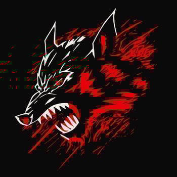 Angry, aggressive wolf, coyote head. Abstract design for embroidery, tattoos, t-shirts, emblems. vector