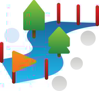 Snowboard Race Vector Icon Design