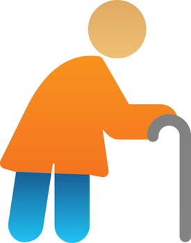 Old Woman Vector Icon Design