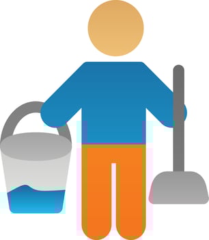 Cleaning Man Vector Icon Design