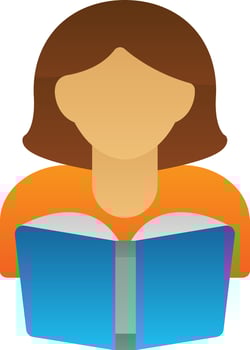 Woman Reading Vector Icon Design