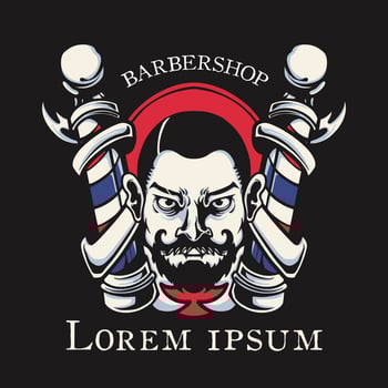 Barber Shop Logo Retro Vector Illustration