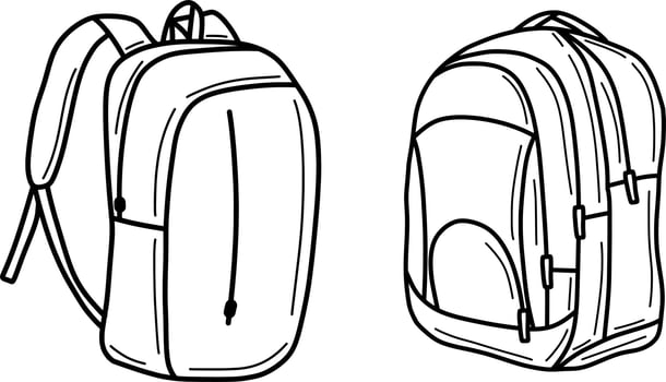 Hand draw bag line art vector