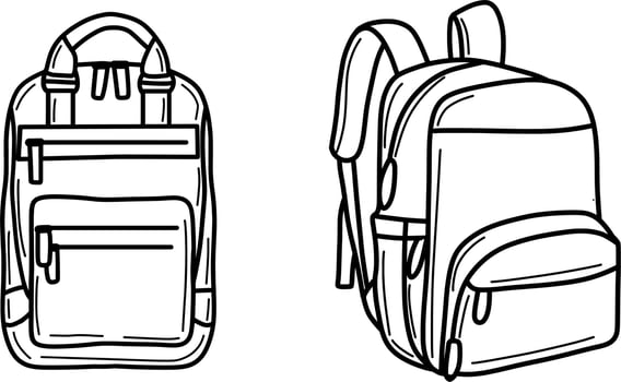 Hand draw bag line art vector
