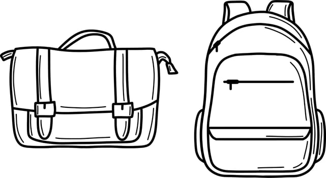 Hand draw bag line art vector
