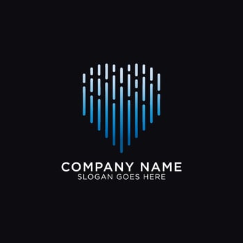 internet love technology with heart shape monogram style, the podcast logo design vector