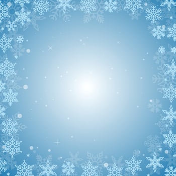 Snowflakes Winter Frame Border vector