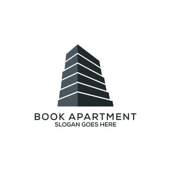 Book apartment logo design,monogram building vector, can be used as symbols, brand identity, company logo, icons, or others. vector