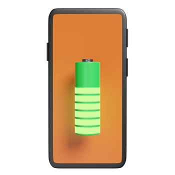 Smartphone or mobile phone charging with battery charge indicator isolated. charging battery technology concept, 3d illustration, 3d render png
