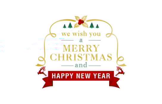 Merry Christmas and Happy new year greeting cards, Merry christmas ornament with ribbon, for greeting cards, banner, flyer, screen printing with minimalist template design, isolated with backgrounds vector