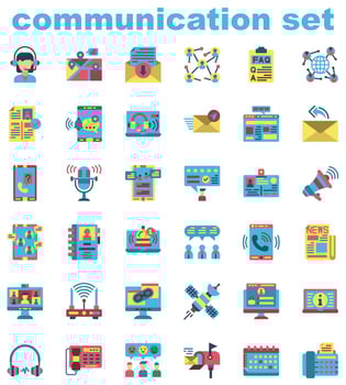 communication icon set vector