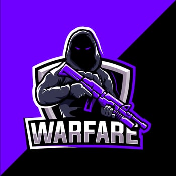 warfare mascot esport logo vector