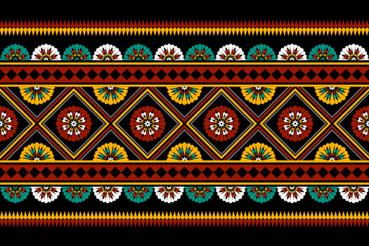 Geometric ethnic oriental seamless pattern traditional Design for background, carpet, wallpaper, clothing, wrapping, batik, fabric, Vector, illustration, embroidery style. vector