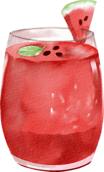 watercolor watermelon juice png