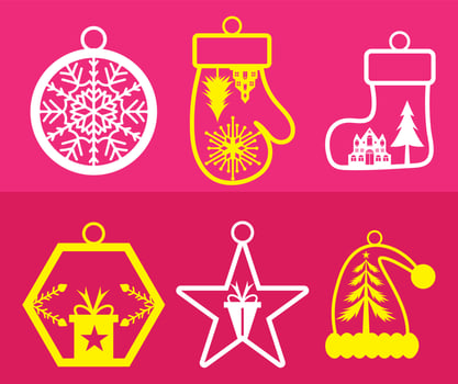 christmas decoration ornaments elements vector design
