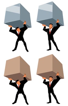 Businessman Lifting Heavy Load vector