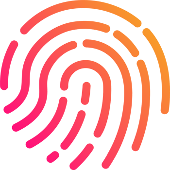 Touch id icon illustration in gradient colors. Fingerprint sign for security interface. png