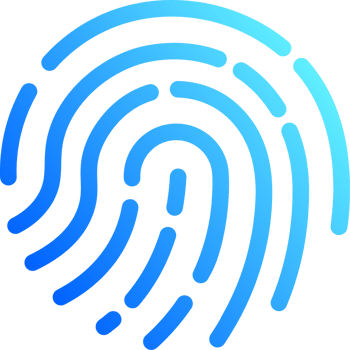 Touch id icon illustration in gradient colors. Fingerprint sign for security interface. png