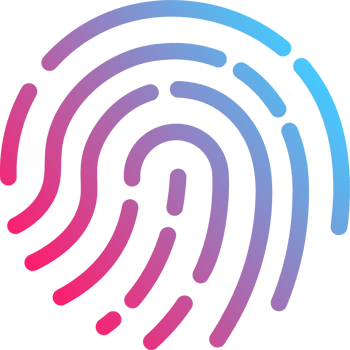 Touch id icon illustration in gradient colors. Fingerprint sign for security interface. png
