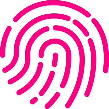 Touch id icon illustration in red colors. Fingerprint sign for security interface. png