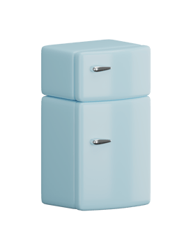 3D cute blue fridge png