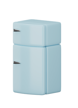 3D cute blue fridge png