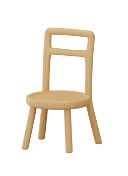 3D wooden chair png