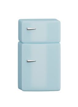 3D cute blue fridge png