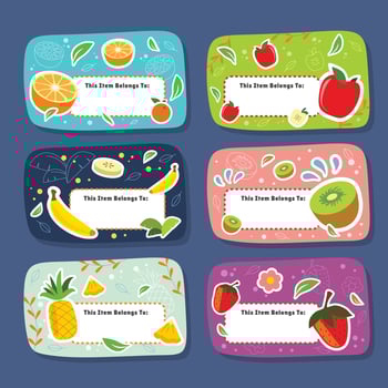 Cute Fruity Fruit Name Tag vector